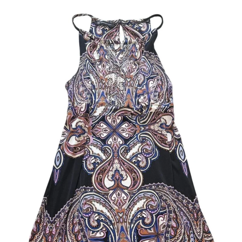 INC International Concepts Womens REtro Boho Wedding Maxi Dress Resort Halter M - Picture 2 of 5